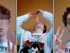 boy swallows cum from a used condom chinese femboy gay porn