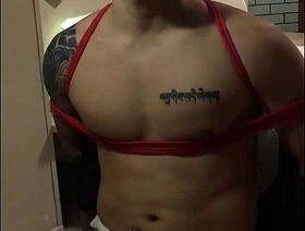 Amateur Asian Chinese Japanese Tattooed Muscle Slab Man Jubilant BDSM Orgasm Denial Teased Cable Play Cum Control indian hot Jubilant boys porn