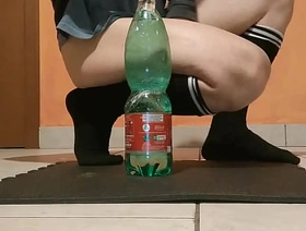 Very big bottle be required of 28 cm be required of circumference as much as I can less my ass! korean well-pleased look to porn