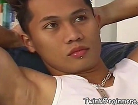 Sexy Asian twink loves spastic off hot wrestling gay porn