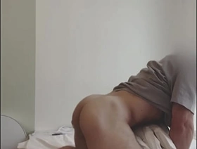 Horny man blast a huge load by pillow humping hot gay porn locker room