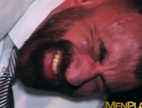 Bearded daddy Joe Casio fingered and banged by Sir Peter chinese tattoo gay porn