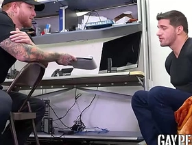 Hot tattooed stand up for Jeremiah Cruze creampied in the ass away from troublemaker Ty Roderick gay japan sleep porn