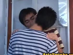 Skinny Asian barebacked in missionary pose after 69ing gay porn chinese dad