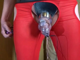 Electro churning - cum milking with chastity imprison chinese gay porn new