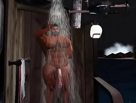 straight musclebear catches drone spying on him at outdoor shower hot gay porn korean