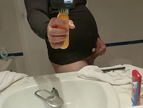 Obese belly guy just about spandex shirt arrhythmic off infront of mirror cumming on the floor hot house flippers gay porn