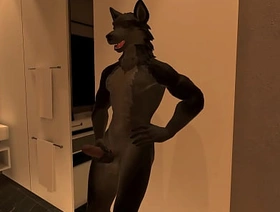 Helping a beautiful wolf cum, big dick, game hot gay porn daddy