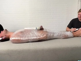 Matt and Ryder Stimulate Tickles On A Mummified Pup Saki korean guys gay porn