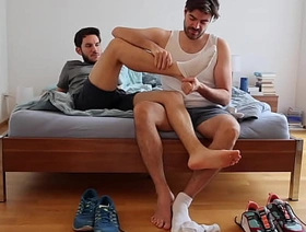 Gay friends playing with feet, socks and shoes japan gay porn hunk channel