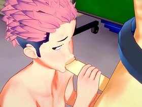 Jujutsu Kaisen Yaoi - Yuji Itadori Blobjob and fucked by Sakuna - Sissy crossdress Japanese Asian Manga Anime Game Porn Gay jap gay knead porn