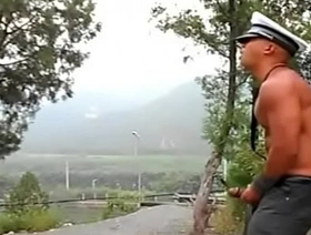Chinese muscular guy jerking outdoor and load a huge cum from his monster dick handsome korean porn joyful