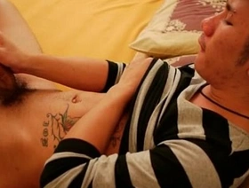 Asian gay strokes his cock in all directions bed korean agent gay porn