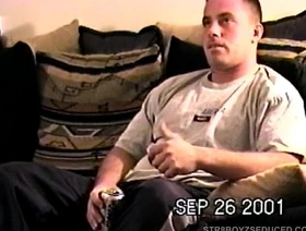 Straight Urchin Justin Jacks Off and Shoots His Saddle with husky hot gay porn