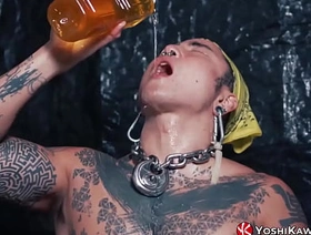 YOSHIKAWASAKIXXX - Asian Yoshi Kawasaki Drinks His Own Pee japan bus gay porn