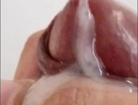 Jacking off my uncircumcised cock, cumming, extreme closeup. July 7, 2024. young chinese boy gay porn