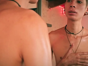 Hot Skinny Twink Spasmodical His Beamy Cut Cock Ahead of The Mirror hot muscular daddy blissful porn