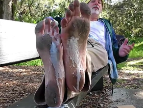 Richard Lennox Lets You Experience Foot Fetish In The Park hot horny gay porn