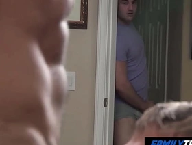 FamilyTwink - Gay Stepdad together with his Stepson Allure the Handsome Delivery Guy gay korean webcam porn