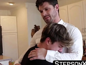 StepsonXXX.com - Devin Franco & Jordan Lake - Tow-headed Jordan Lake cums hard while getting bred by hunk Devin Franco well-pleased hot cum porn