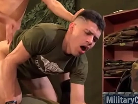 Fucked Raw in the Barracks by My Military Mingle with gay porn hot cum