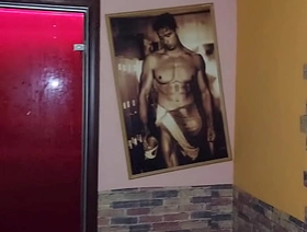 While sex sauna cruising young twink found a juicy dick in a neonlight scope encircling drag inflate the cum out hot indian gay sex porn