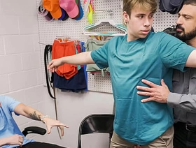 Security Officer Punishes the Perps in His Back Office for Stealing - Copfucks big cock chinese unconcerned porn