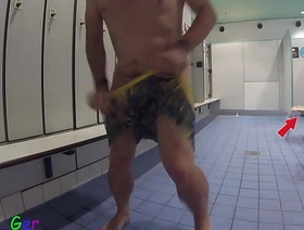 I was jerking off in a public locker room within reach the swimming come together and actually wanted to cum, but I almost got caught three times. gay porn hot massage
