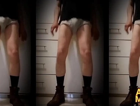 ALEJANDRO MISTRAL sexy hombre maduro aficionado muestra la verga dentro de sus Calzoncillos blancos mojados bailando gay porn korean actor