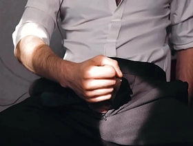 Sexy suppliant in a suit came check up on work and immediately bowed to masturbate... japan library gay porn