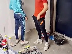 Two Guy Asian construction workers fuck  outdoor chinese gay piss porn